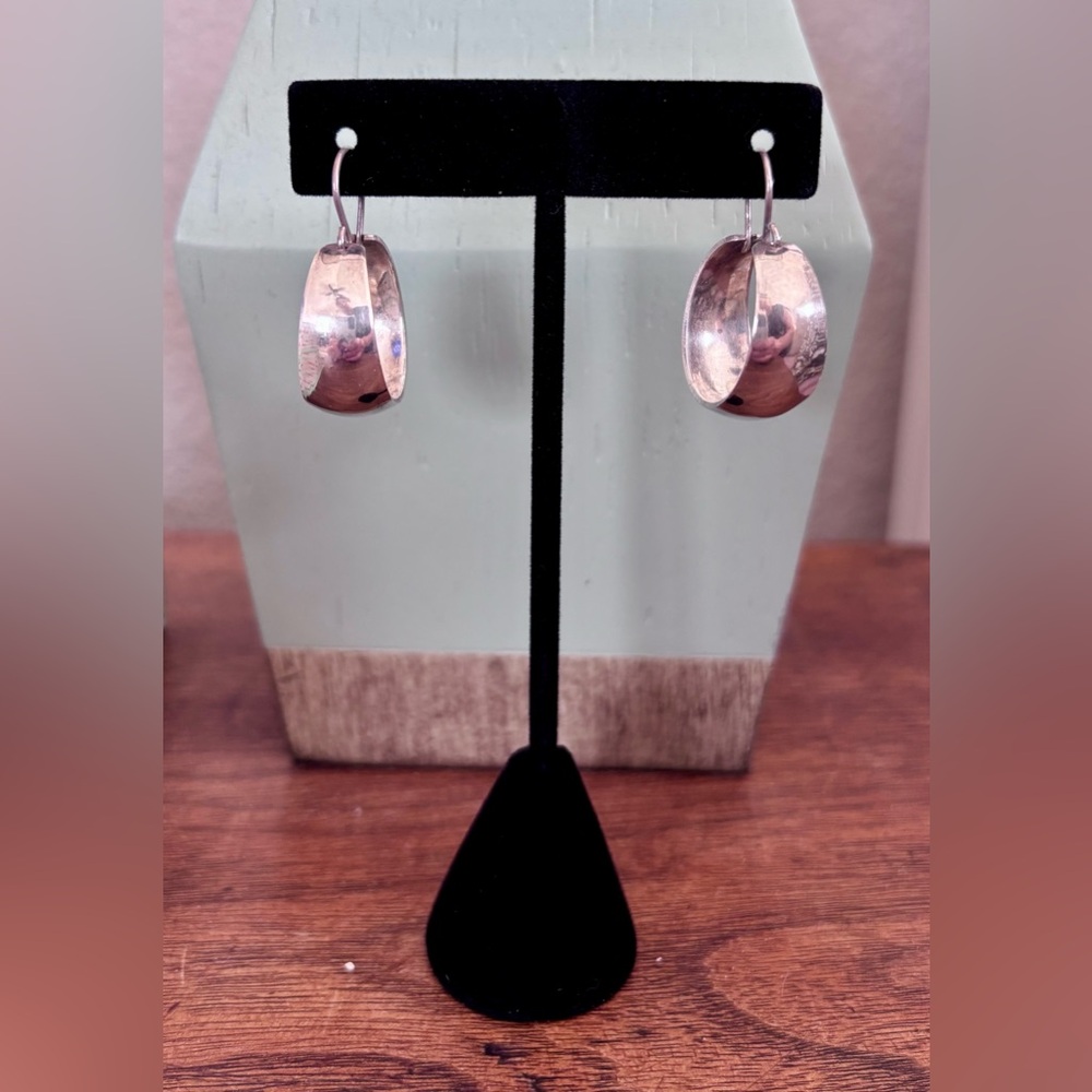 Elegant Silver Drop Hoop Earrings